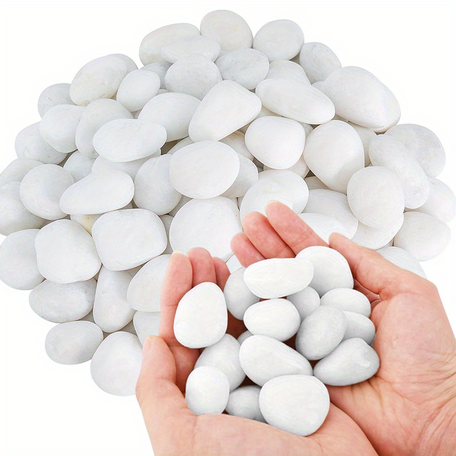 Aquarium Planting - 200/400g Bianco Alto Lucido Ciottoli Naturali